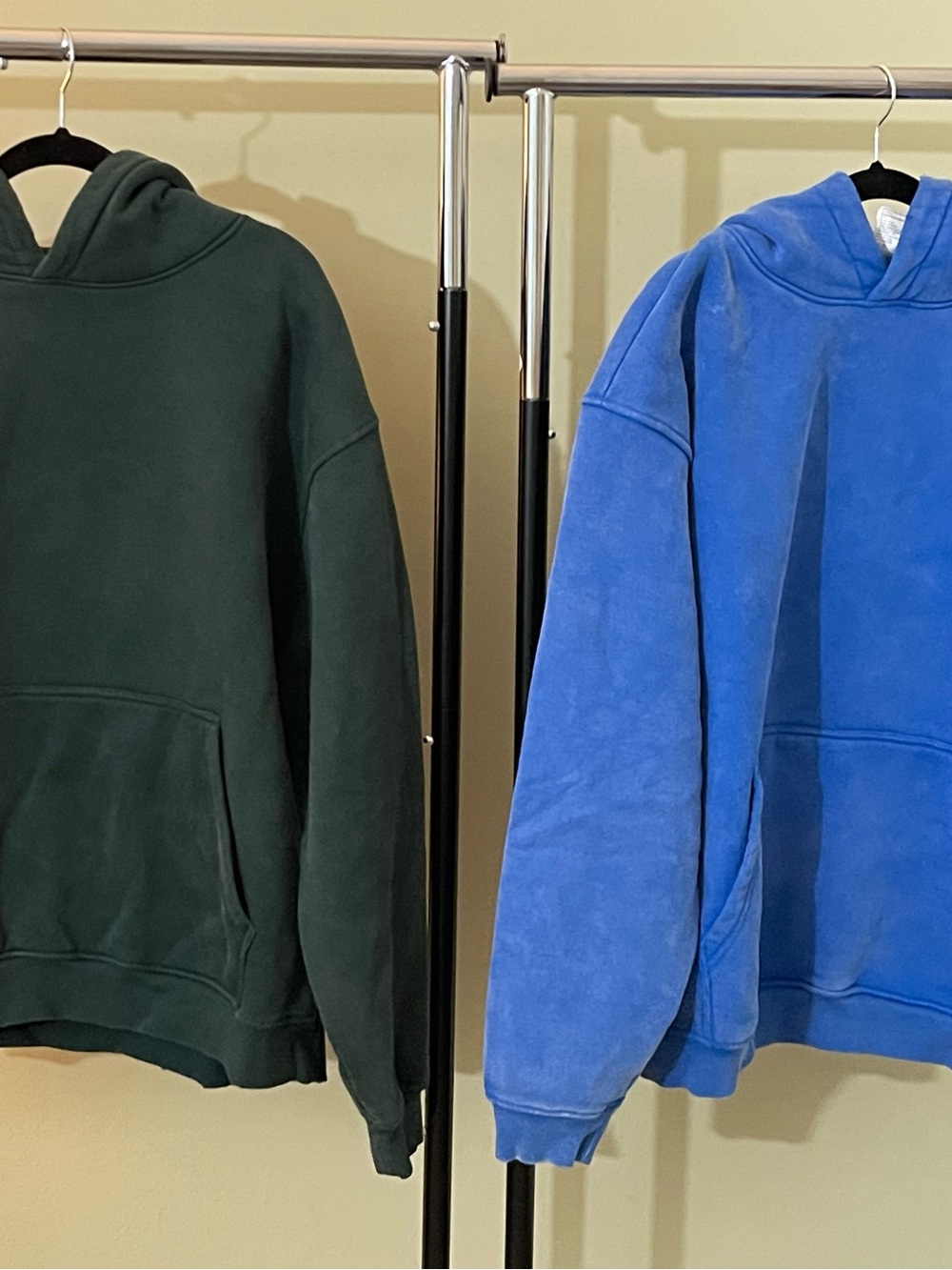 Faible Unisex  Blue & Green Hooded Sweatshirt - Comfortable Everyday Pullover - Picture 2 of 7